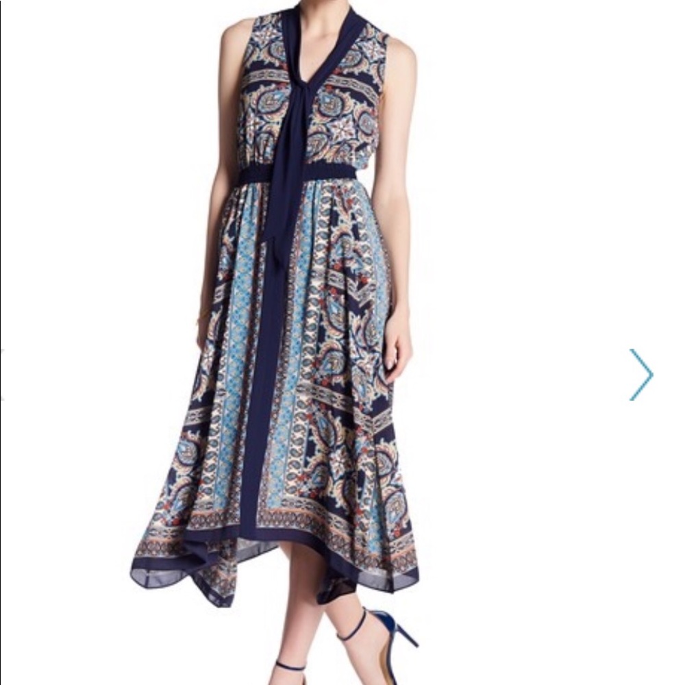 Self-tie Detail Printed Dress